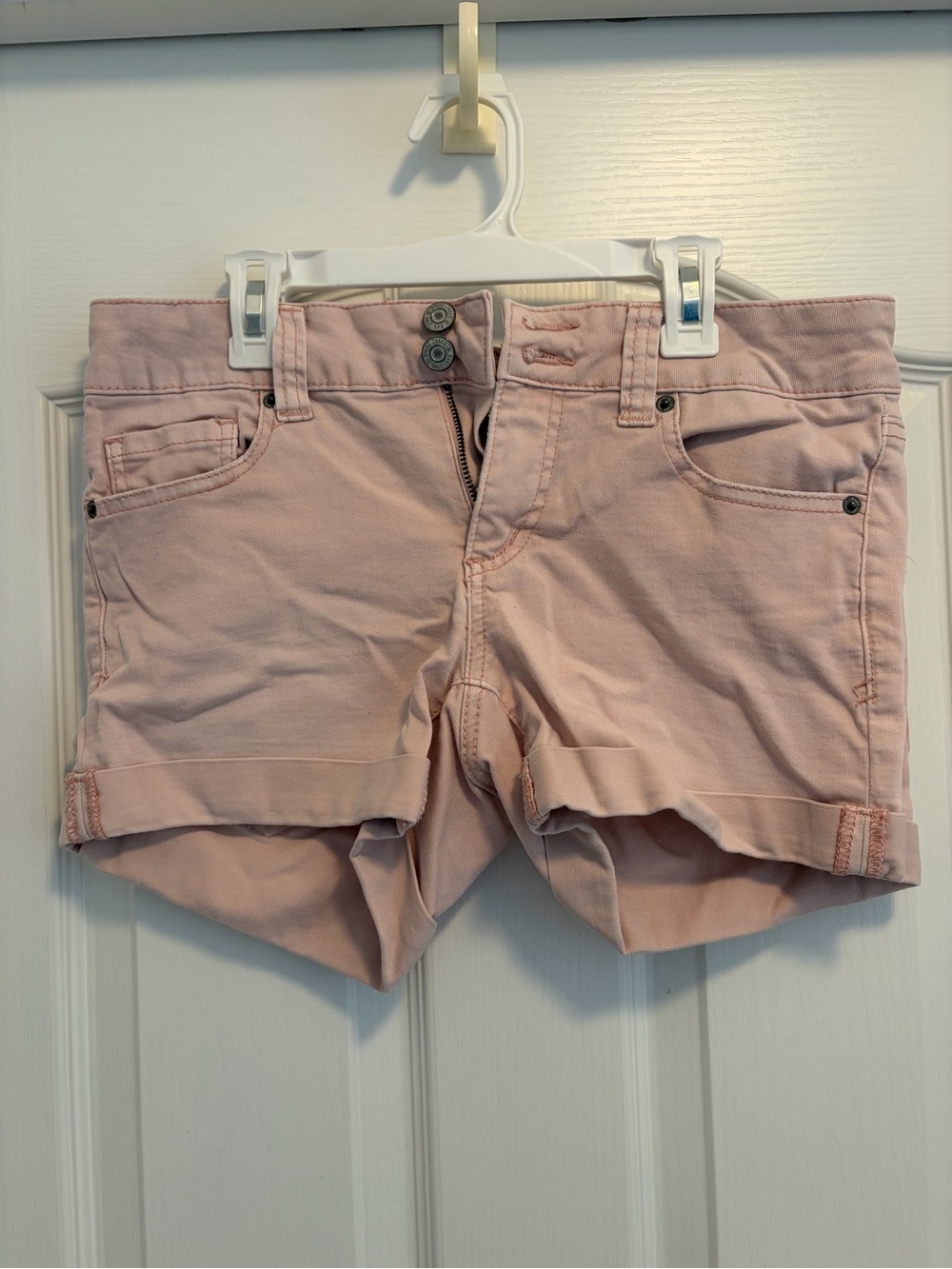 Mudd FLX Stretch Pink Cotton Roll-Cuff Shorts Size 9